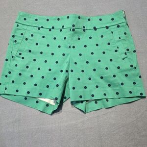 J. Crew Green and Navy Polka Dot Shorts EUC 34 Waist 5 Inseam